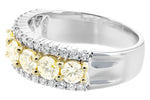Allison Kaufman Yellow Diamond Wedding Band in 14K Two-Tone Gold, 1.64 ctw, alternate view