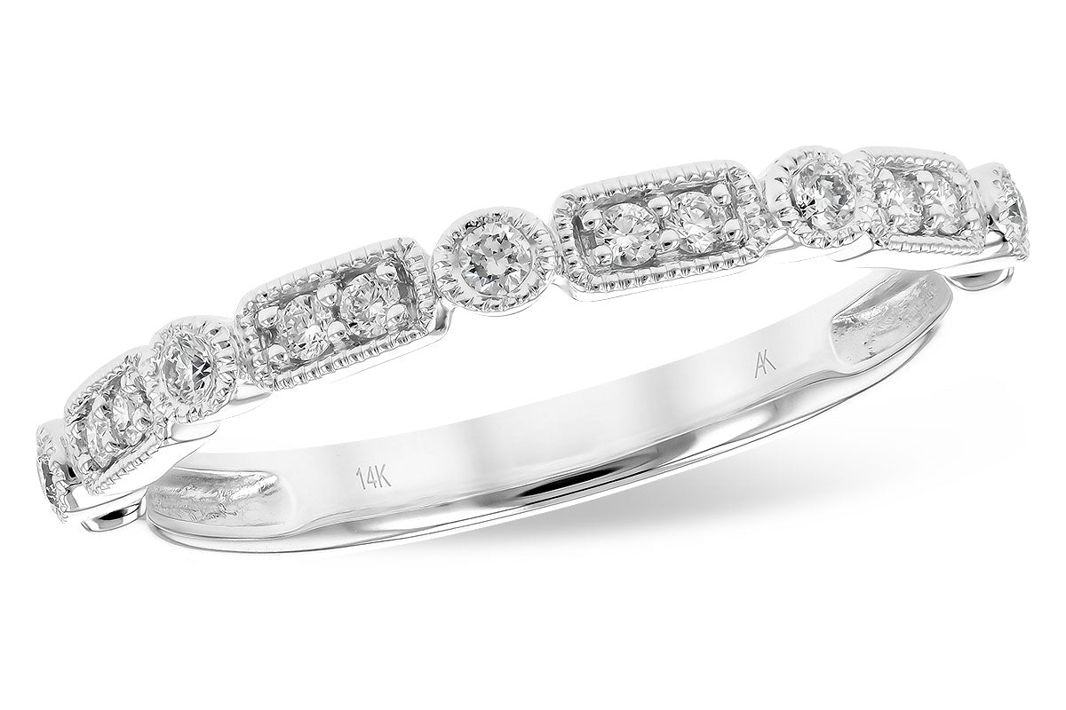 Allison Kaufman Diamond Wedding Band in 14K White Gold, 0.13 ctw (W2401)