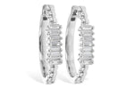 Allison Kaufman Baguette Diamond Earrings in 14K White Gold, 0.20 ctw