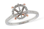 Allison Kaufman Diamond Engagement Ring Semi-Mount in 14K Two-Tone Gold, 0.23 ctw (L7522)