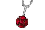 Allison Kaufman Ruby & Diamond Necklace in 14K White Gold, 0.82 ctw