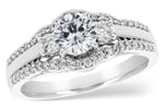 Allison Kaufman Diamond Engagement Ring Semi-Mount in 14K White Gold, 0.36 ctw