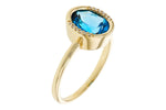 Allison Kaufman London Blue Topaz & Diamond Ring in 14K Yellow Gold, 1.93 ctw, alternate view