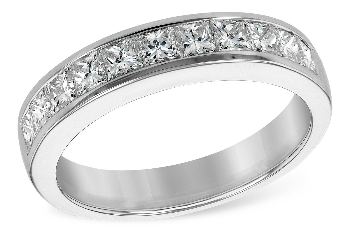 Allison Kaufman Princess-Cut Diamond Wedding Band in 14K White Gold, 1.00 ctw