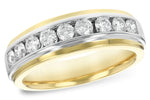 Allison Kaufman Diamond Men's Wedding Band in 14K Yellow Gold, 1.00 ctw