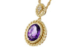 Allison Kaufman Amethyst & Diamond Necklace in 14K Yellow Gold, 1.40 ctw, alternate view
