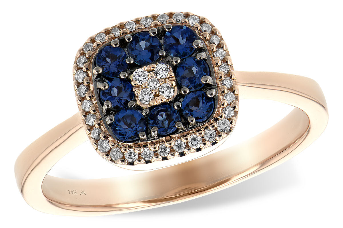 Allison Kaufman Sapphire & Diamond Ring in 14K Rose Gold, 0.45 ctw