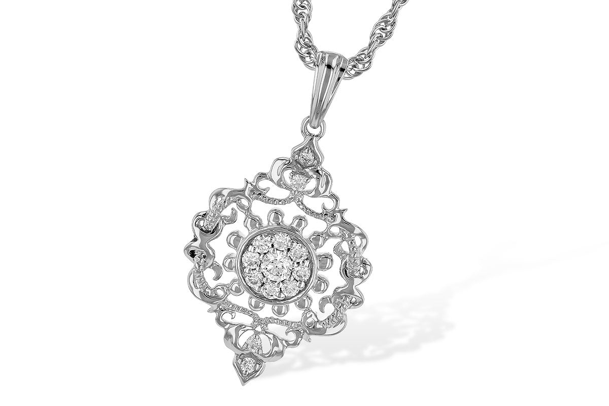 Allison Kaufman Diamond Necklace in 14K White Gold, 0.18 ctw