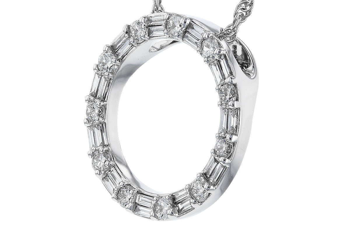 Allison Kaufman Baguette Diamond Necklace in 14K White Gold, 0.60 ctw, alternate view