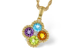 Allison Kaufman Multi-Gemstone & Diamond Necklace in 14K Yellow Gold, 1.29 ctw