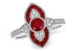 Allison Kaufman Ruby & Diamond Ring in 14K White Gold, 0.75 ctw