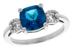 Allison Kaufman London Blue Topaz & Diamond Ring in 14K White Gold, 2.21 ctw