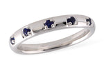 Allison Kaufman Sapphire Wedding Band in 14K White Gold, 0.15 ctw