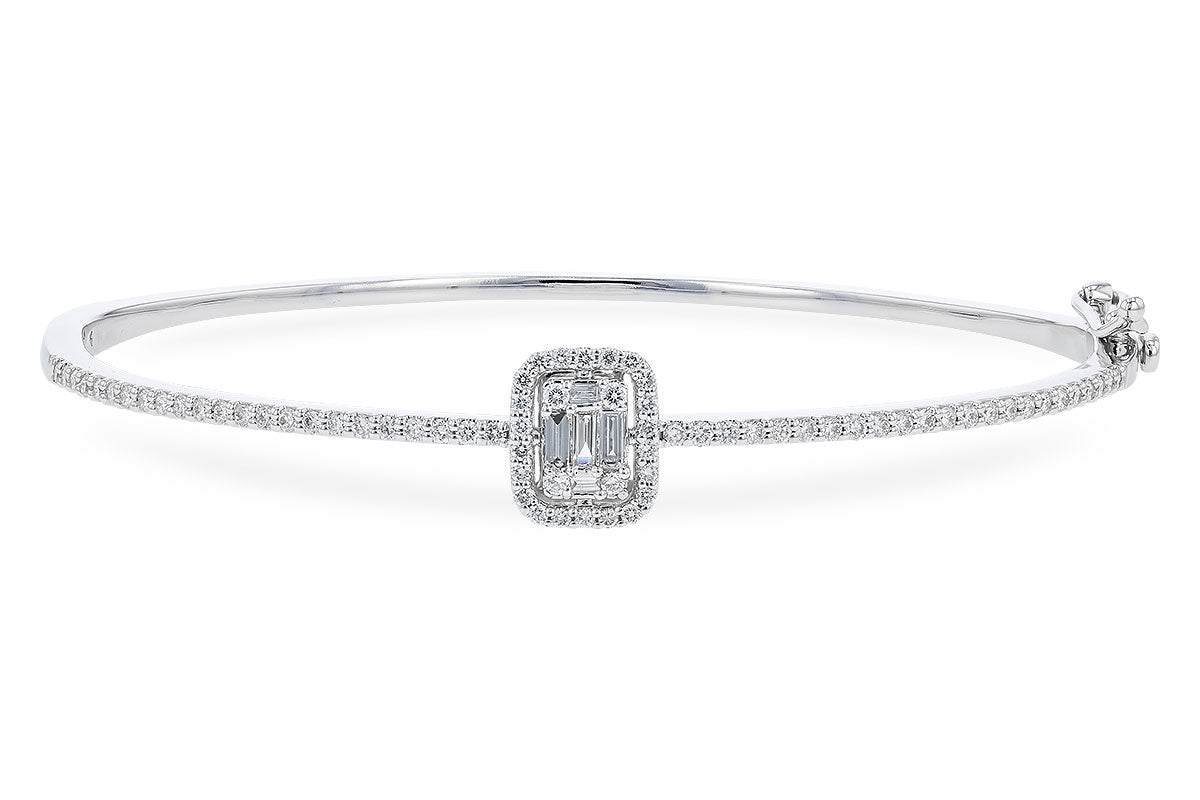 Allison Kaufman Diamond Bangle Bracelet in 14K White Gold, 0.75 ctw (B1371)