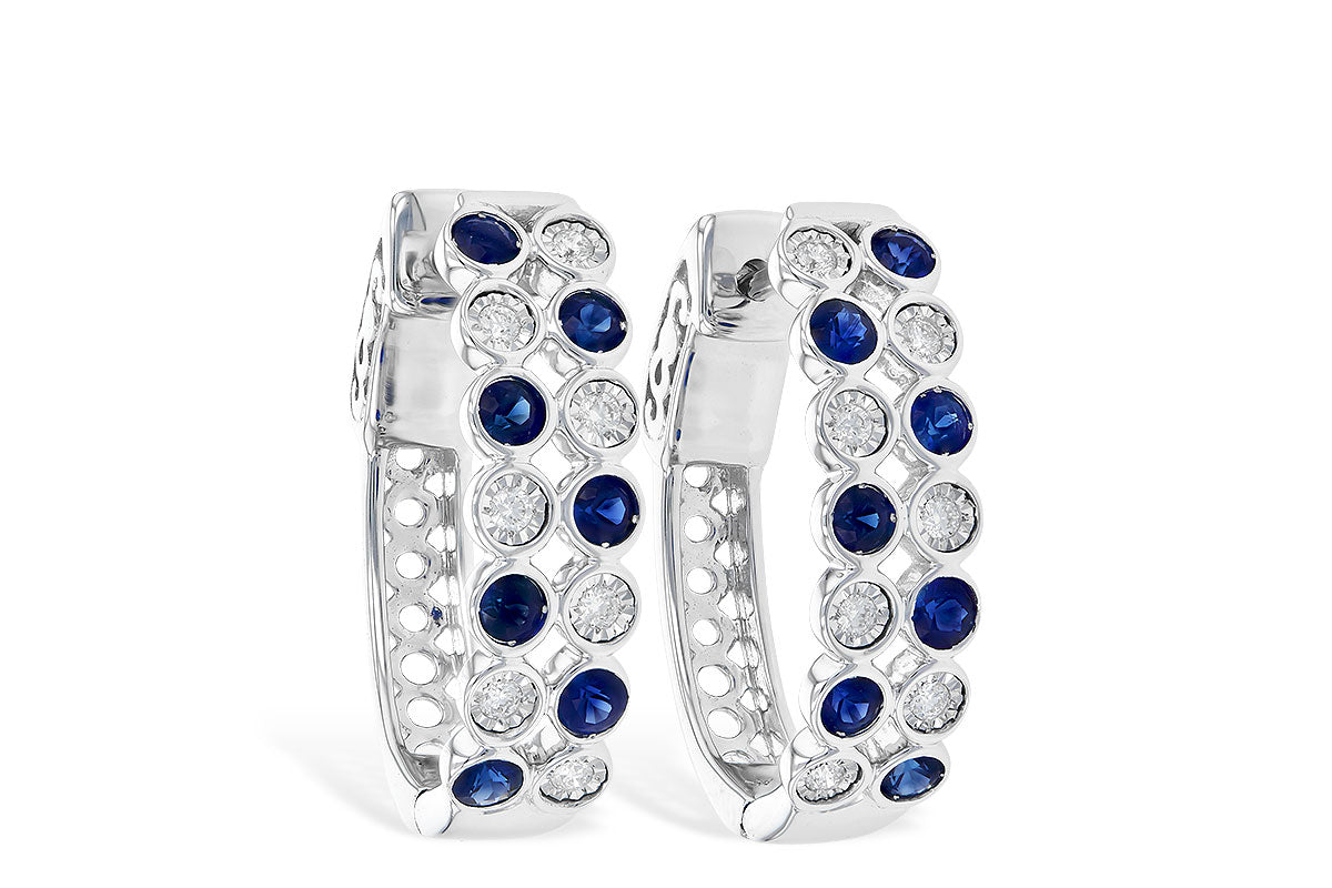 Allison Kaufman Sapphire & Diamond Earrings in 14K White Gold, 0.90 ctw
