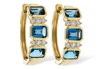 Allison Kaufman London Blue Topaz & Diamond Earrings in 14K Yellow Gold, 1.48 ctw