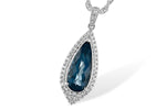 Allison Kaufman London Blue Topaz & Diamond Necklace in 14K White Gold, 2.65 ctw