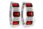 Allison Kaufman Garnet & Diamond Earrings in 14K White Gold, 1.61 ctw