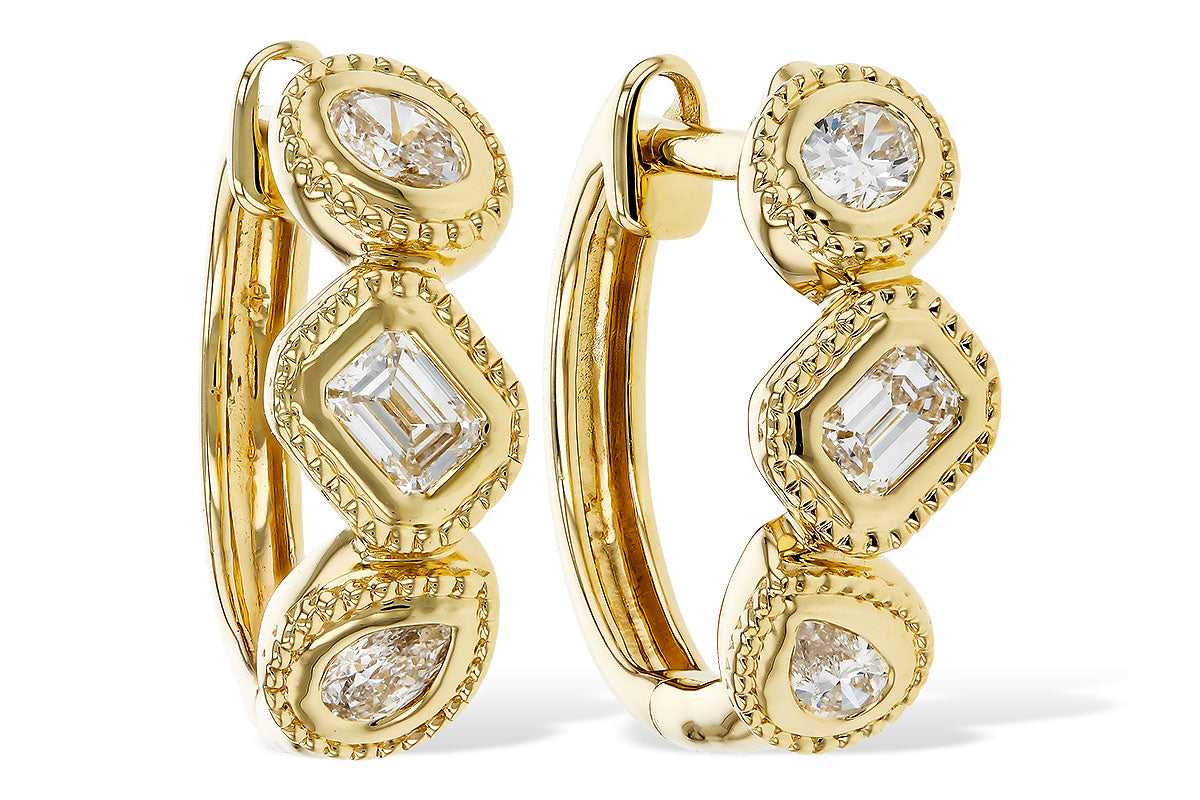 Allison Kaufman Fancy-Cut Diamond Earrings in 14K Yellow Gold, 0.42 ctw (E2374)