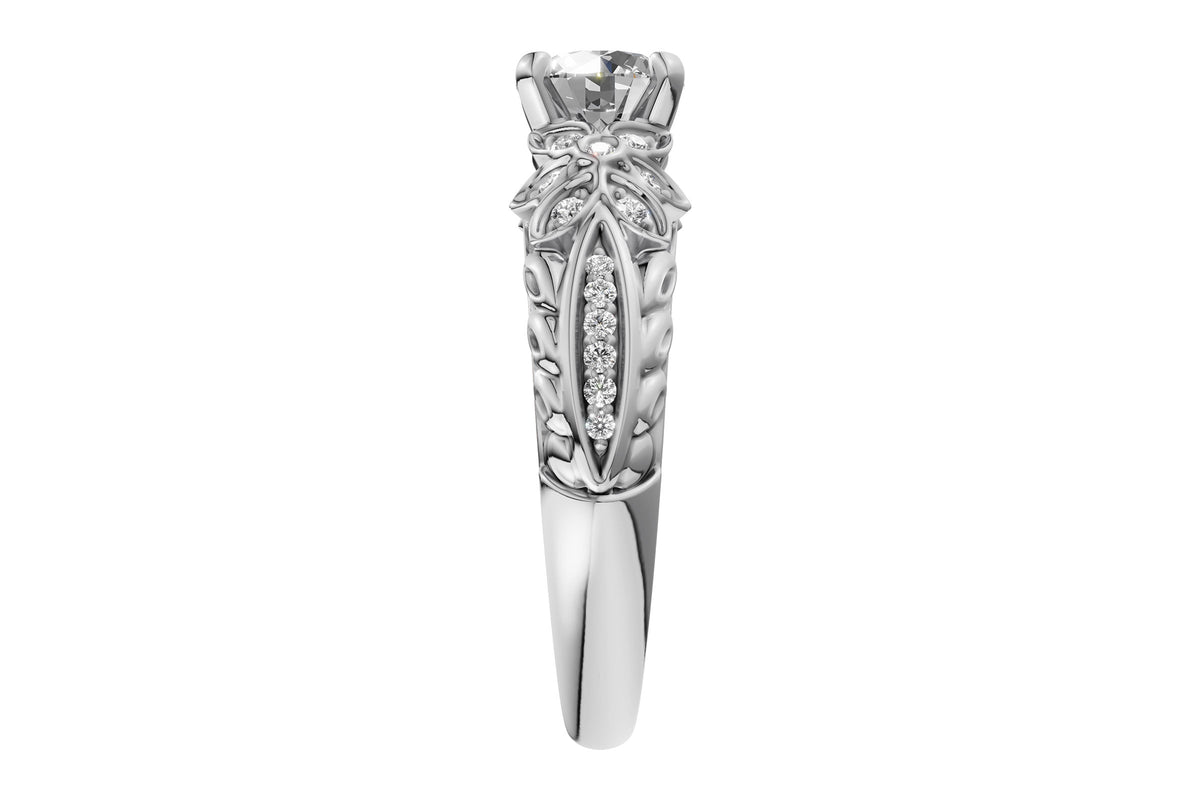 Allison Kaufman Diamond Engagement Ring Semi-Mount in 14K White Gold, 0.14 ctw (L7904), alternate view