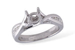 Allison Kaufman Diamond Engagement Ring Semi-Mount in 14K White Gold, 0.16 ctw (L7386)
