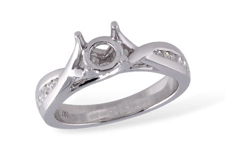 Allison Kaufman Diamond Engagement Ring Semi-Mount in 14K White Gold, 0.16 ctw (L7386)