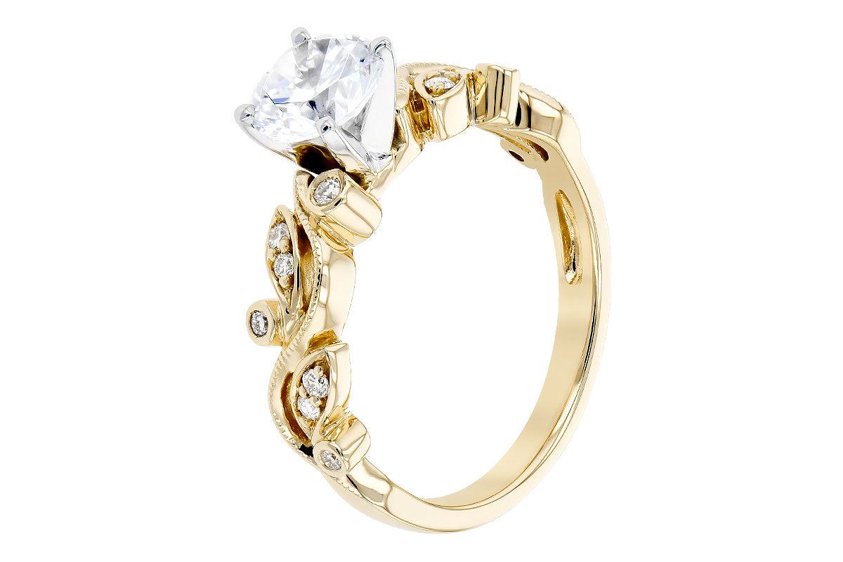 Allison Kaufman Diamond Engagement Ring Semi-Mount in 14K Yellow Gold, 0.14 ctw (L7757), alternate view