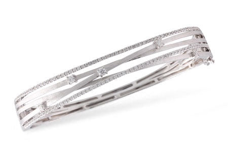 Allison Kaufman Diamond Bangle Bracelet in 14K White Gold, 0.91 ctw