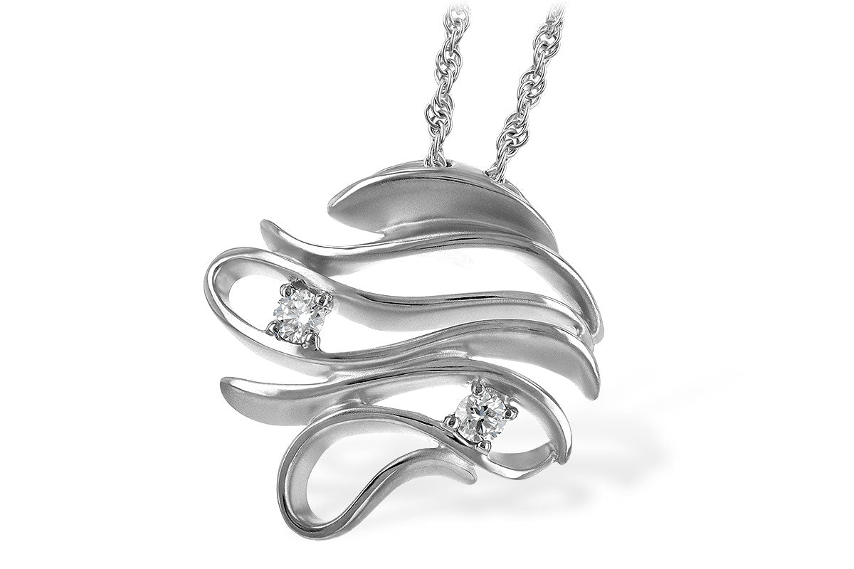 Allison Kaufman Diamond Necklace in 14K White Gold, 0.12 ctw (N8015)