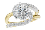 Allison Kaufman Diamond Engagement Ring Semi-Mount in 14K Yellow & White Gold, 0.35 ctw