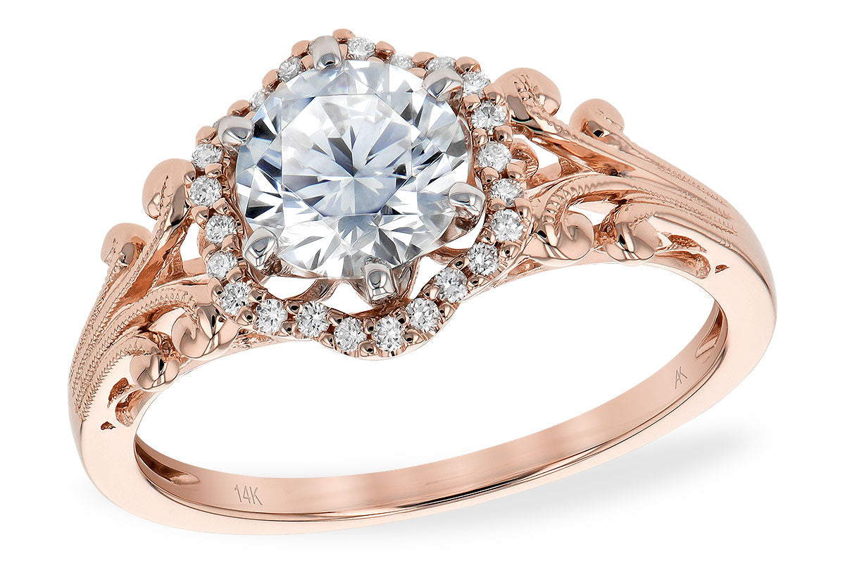 Allison Kaufman Diamond Engagement Ring Semi-Mount in 14K Rose Gold, 0.09 ctw