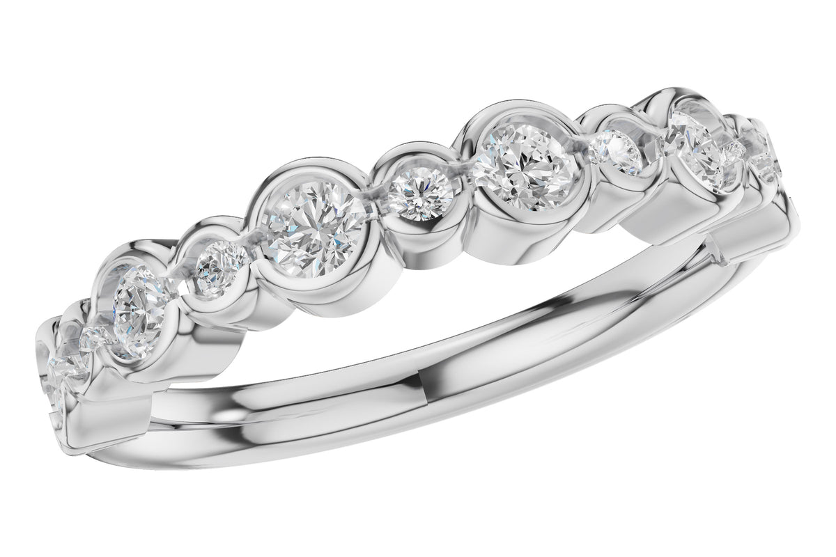 Allison Kaufman Diamond Wedding Band in 14K White Gold, 0.52 ctw
