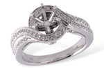 Allison Kaufman Diamond Engagement Ring Semi-Mount in 14K White Gold, 0.30 ctw (L7314)