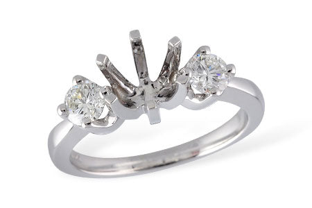 Allison Kaufman Diamond Engagement Ring Semi-Mount in 14K White Gold, 0.56 ctw