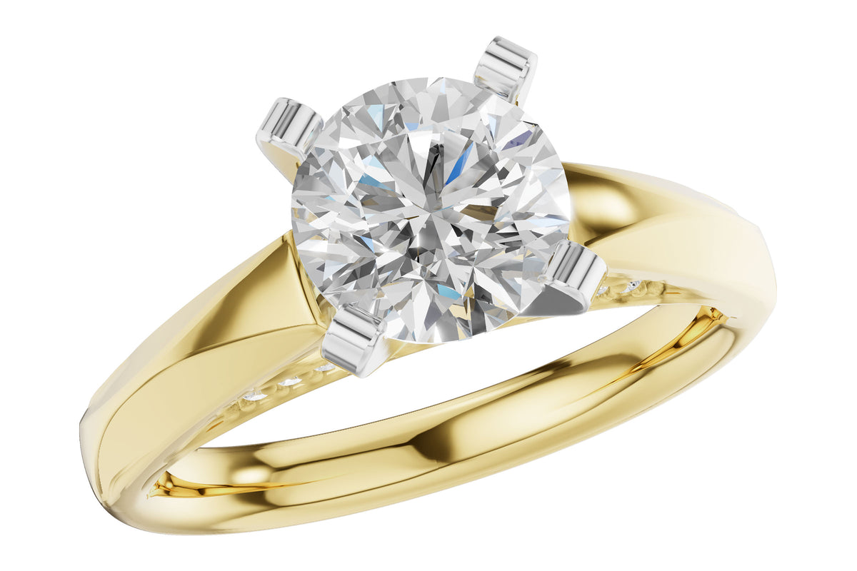Allison Kaufman Diamond Engagement Ring Semi-Mount in 14K Yellow Gold, 0.08 ctw (L7943)