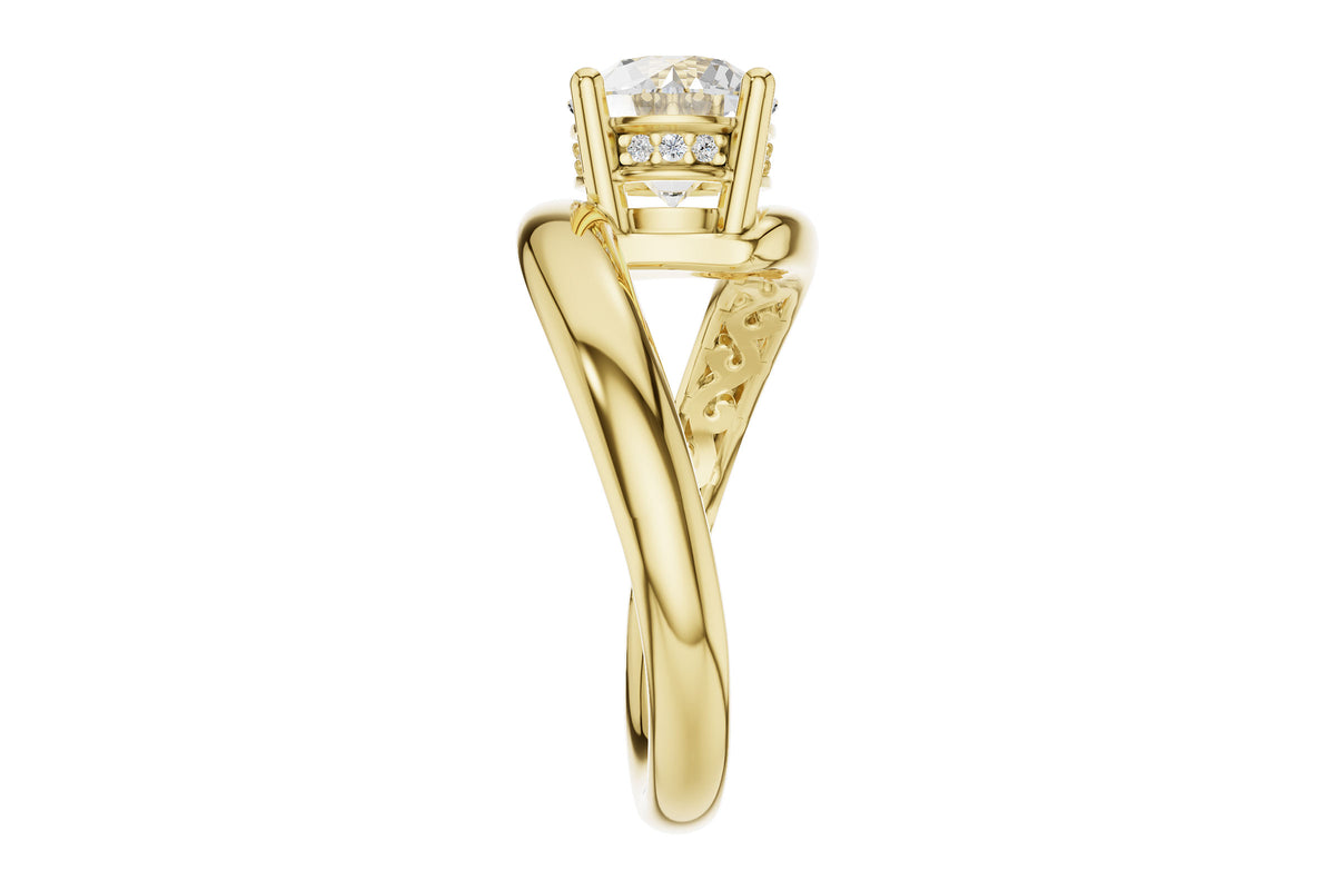 Allison Kaufman Diamond Engagement Ring Semi-Mount in 14K Yellow Gold, 0.04 ctw (L7920), alternate view