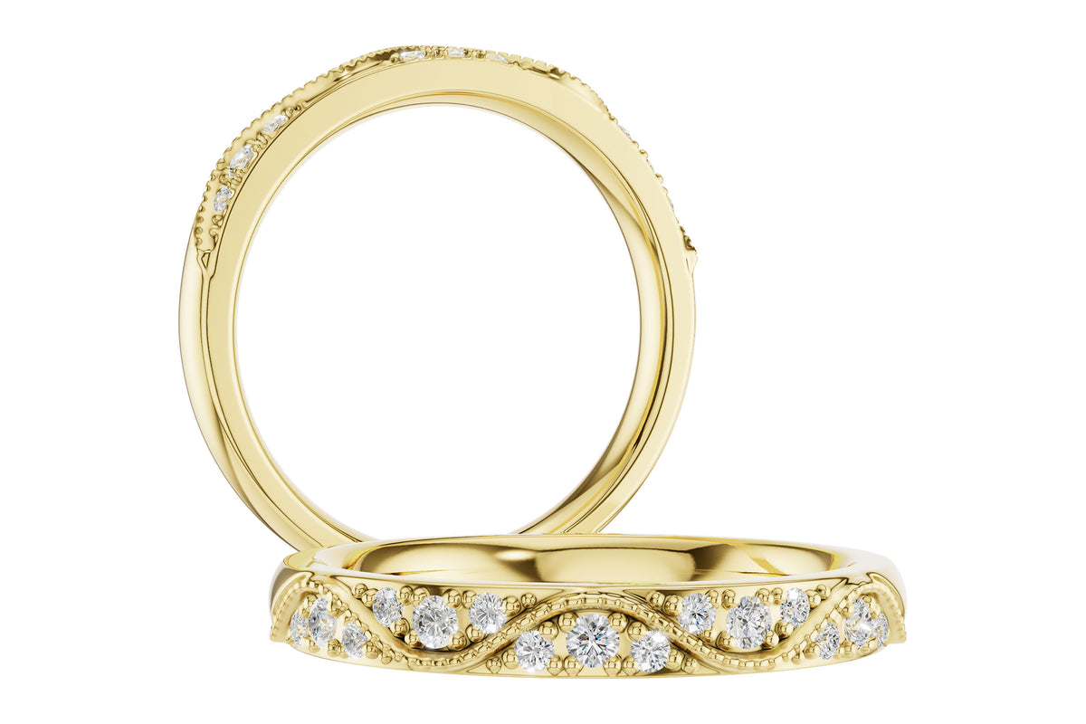 Allison Kaufman Diamond Wedding Band in 14K Yellow Gold, 0.14 ctw (W2735), alternate view