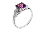 Allison Kaufman Amethyst & Diamond Ring in 14K White Gold, 1.44 ctw, alternate view