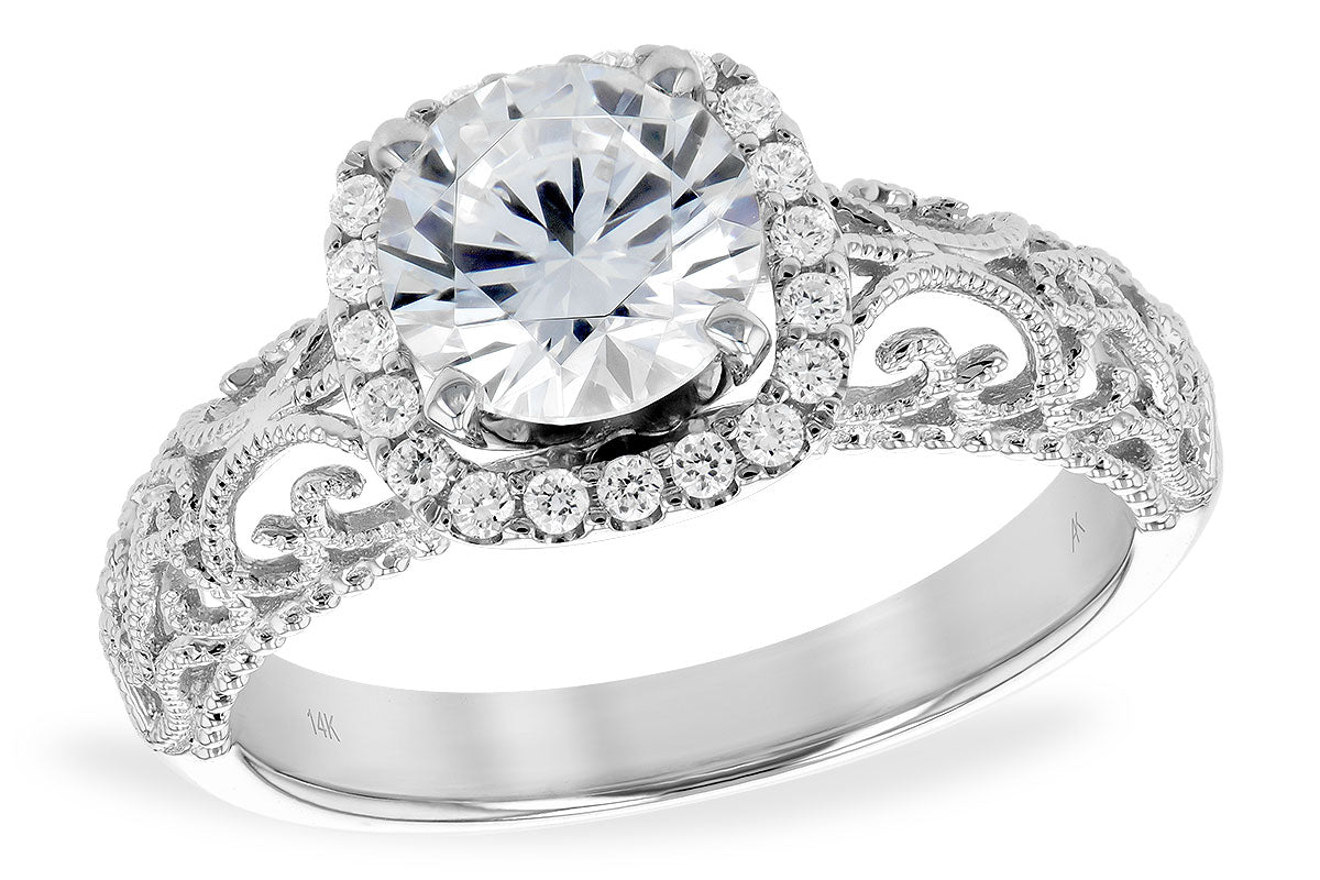 Allison Kaufman Diamond Engagement Ring Semi-Mount in 14K White Gold, 0.16 ctw (L7718)