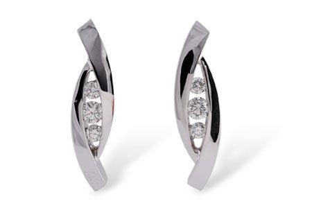 Allison Kaufman Diamond Earrings in 14K White Gold, 0.27 ctw