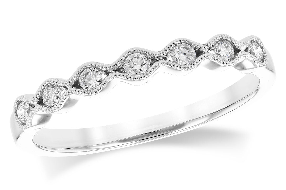 Allison Kaufman Diamond Wedding Band in 14K White Gold, 0.17 ctw (W2449)