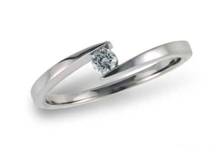 Allison Kaufman Diamond Ring in 14K White Gold, 0.09 ctw (D5035)