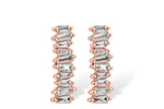 Allison Kaufman Baguette Diamond Earrings in 14K Rose Gold, 0.21 ctw