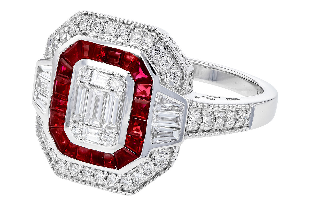 Allison Kaufman Ruby & Diamond Ring in 14K White Gold, 1.35 ctw, alternate view