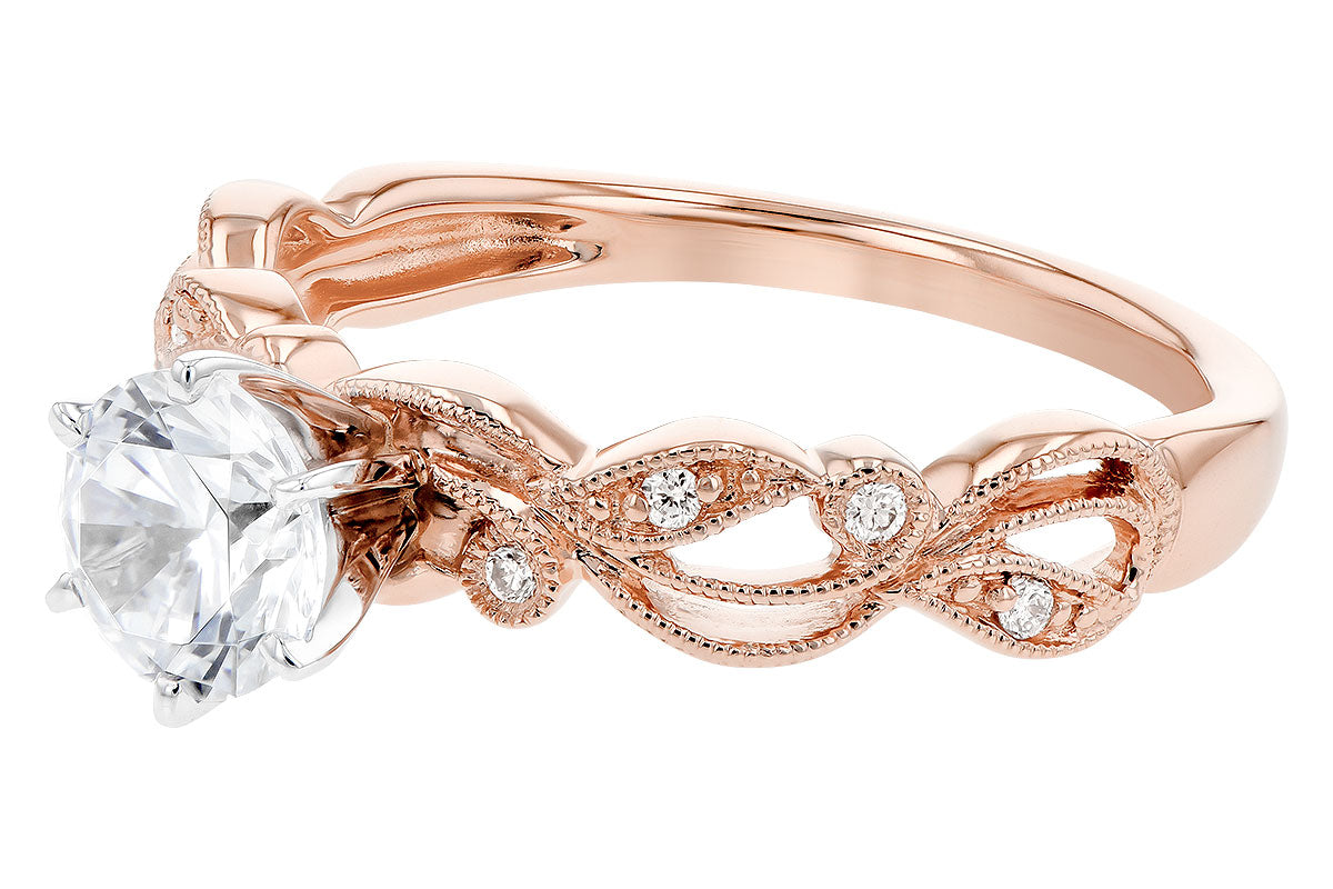 Allison Kaufman Diamond Engagement Ring Semi-Mount in 14K Rose Gold, 0.06 ctw (L7752), alternate view