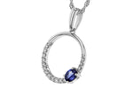 Allison Kaufman Sapphire & Diamond Necklace in 14K White Gold, 0.43 ctw, alternate view