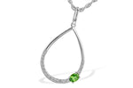 Allison Kaufman Green Garnet & Diamond Necklace in 14K White Gold, 0.26 ctw