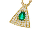 Allison Kaufman Emerald & Diamond Necklace in 14K Yellow Gold, 0.60 ctw