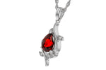 Allison Kaufman Garnet & Diamond Necklace in 14K White Gold, 1.39 ctw, alternate view