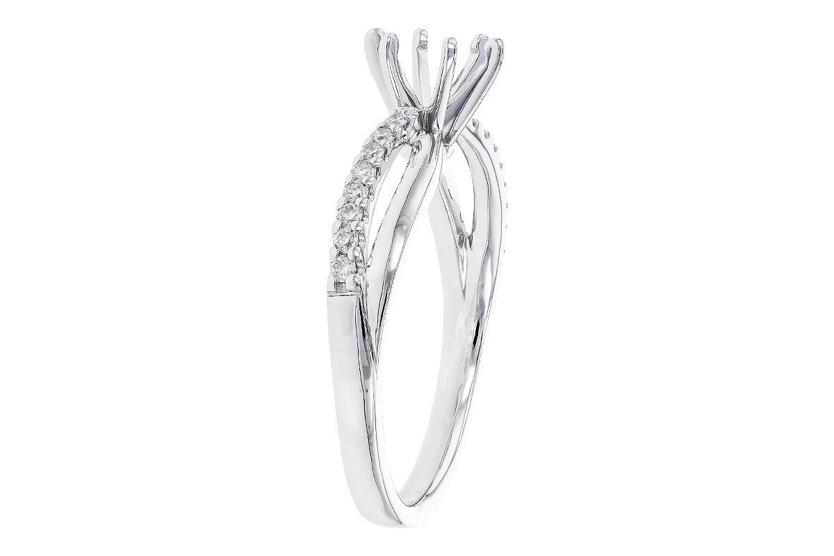 Allison Kaufman Diamond Engagement Ring Semi-Mount in 14K White Gold, 0.15 ctw, alternate view